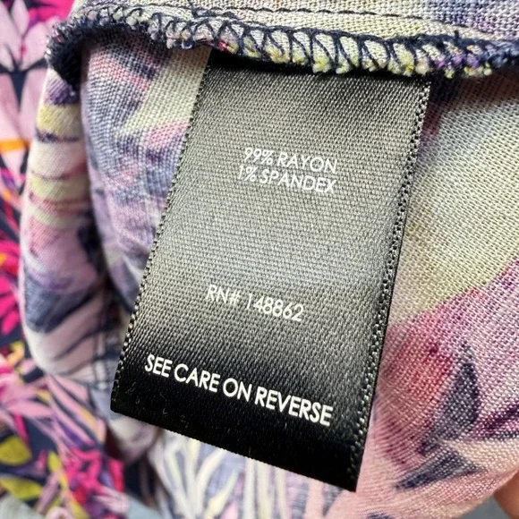 Torrid Babydoll Top Women 3 Multicolor Tropical Palm Leaf Tiered V-Neck Blouse - Picture 7 of 8